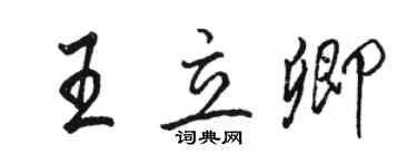 駱恆光王立卿行書個性簽名怎么寫