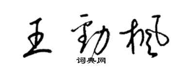 梁錦英王勁楓草書個性簽名怎么寫