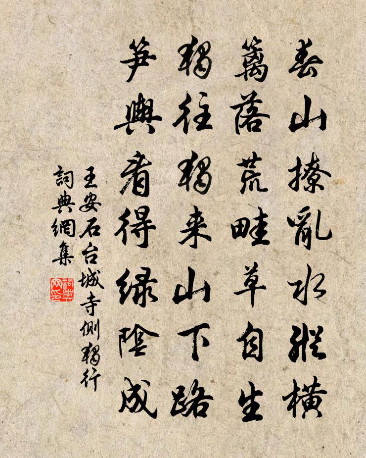 王安石台城寺側獨行書法作品欣賞