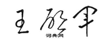 駱恆光王啟軍草書個性簽名怎么寫