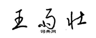 梁錦英王雨壯草書個性簽名怎么寫