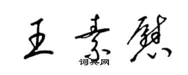 梁錦英王素慰草書個性簽名怎么寫