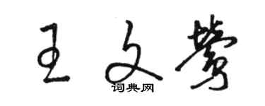 駱恆光王文鶯草書個性簽名怎么寫