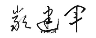 駱恆光嚴建軍草書個性簽名怎么寫