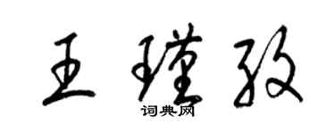 梁錦英王瑾孜草書個性簽名怎么寫