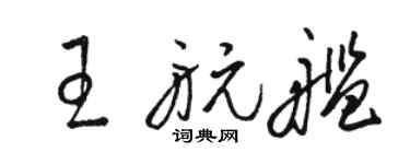 駱恆光王航艦草書個性簽名怎么寫