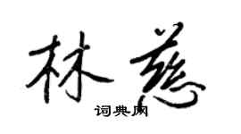 王正良林慈行書個性簽名怎么寫
