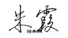 駱恆光朱霞行書個性簽名怎么寫