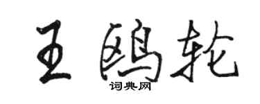 駱恆光王鷗輪行書個性簽名怎么寫