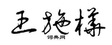 曾慶福王施樺草書個性簽名怎么寫