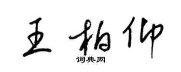 梁錦英王柏仰草書個性簽名怎么寫