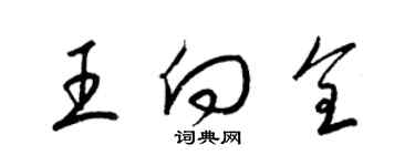 梁錦英王向全草書個性簽名怎么寫