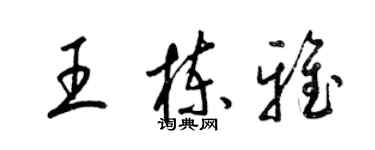 梁錦英王棟雅草書個性簽名怎么寫