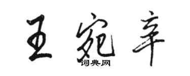 駱恆光王宛辛行書個性簽名怎么寫