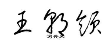 梁錦英王朝領草書個性簽名怎么寫