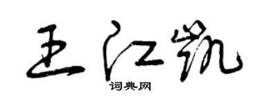 曾慶福王江凱草書個性簽名怎么寫