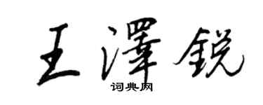 王正良王澤銳行書個性簽名怎么寫
