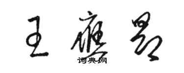 駱恆光王應昂草書個性簽名怎么寫