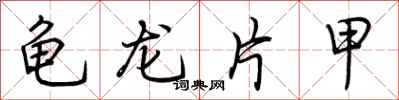荊霄鵬龜龍片甲行書怎么寫