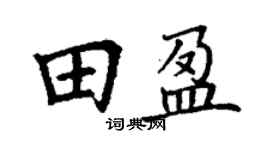 丁謙田盈楷書個性簽名怎么寫