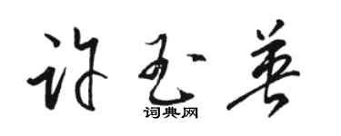 駱恆光許玉英草書個性簽名怎么寫