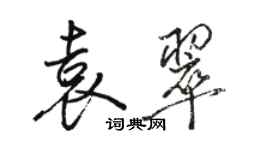 駱恆光袁翠行書個性簽名怎么寫