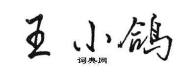 駱恆光王小鴿行書個性簽名怎么寫