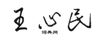 駱恆光王心民行書個性簽名怎么寫