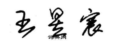 朱錫榮王昱宸草書個性簽名怎么寫