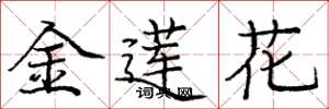 龐中華金蓮花楷書怎么寫