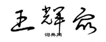 曾慶福王輝眾草書個性簽名怎么寫