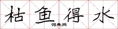 袁強枯魚得水楷書怎么寫