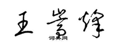 梁錦英王嵩烽草書個性簽名怎么寫