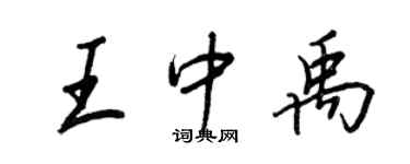 王正良王中禹行書個性簽名怎么寫