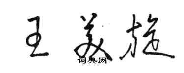 駱恆光王美旋草書個性簽名怎么寫