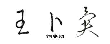 駱恆光王卜異草書個性簽名怎么寫