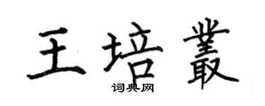 何伯昌王培叢楷書個性簽名怎么寫
