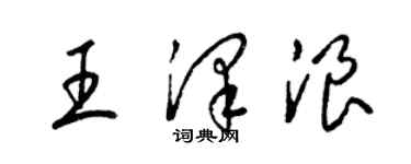 梁錦英王澤浪草書個性簽名怎么寫