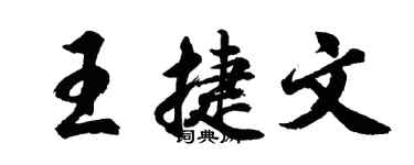 胡問遂王捷文行書個性簽名怎么寫