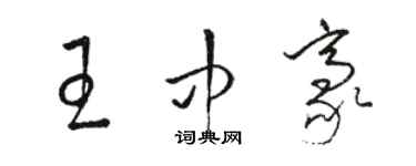 駱恆光王中豪草書個性簽名怎么寫