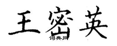 丁謙王密英楷書個性簽名怎么寫