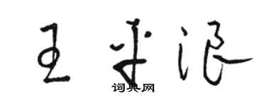 駱恆光王平浪草書個性簽名怎么寫