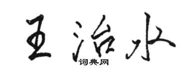 駱恆光王治水行書個性簽名怎么寫