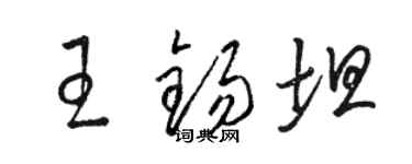 駱恆光王錫坦草書個性簽名怎么寫