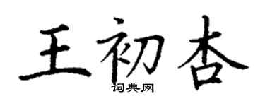 丁謙王初杏楷書個性簽名怎么寫