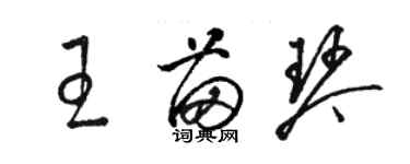 駱恆光王苗琴草書個性簽名怎么寫