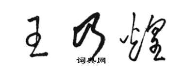 駱恆光王乃煌草書個性簽名怎么寫