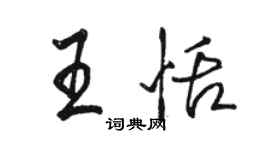 駱恆光王恬行書個性簽名怎么寫