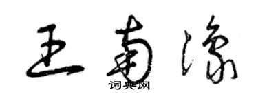 曾慶福王南豫草書個性簽名怎么寫