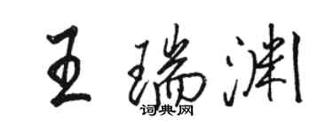 駱恆光王瑞淵行書個性簽名怎么寫